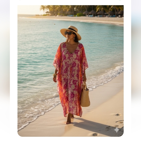 Avenue Other - Pink Floral Women's Swim Cover-Up